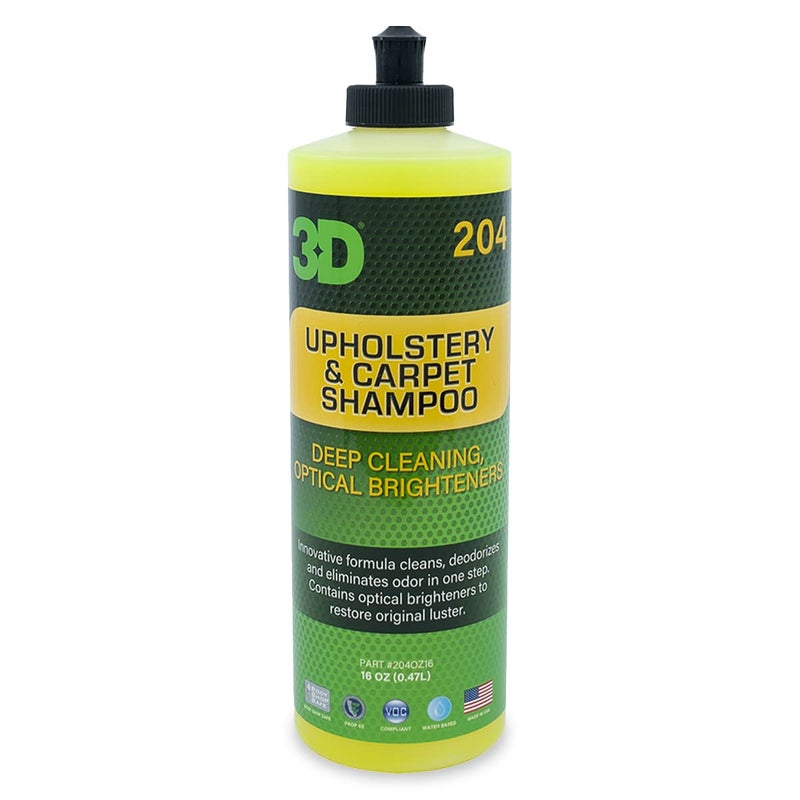 3D Upholstery & Carpet Shampoo - High Foam Stain Remover & Odor Eliminator Shampoo 16oz. - Image 1